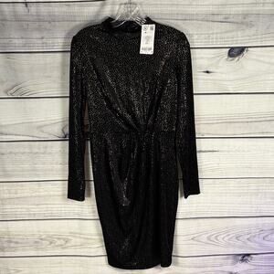 Glamorous Black Sequin Long Sleeve Dress